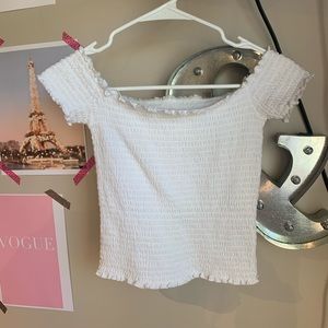 White off the shoulder crop top